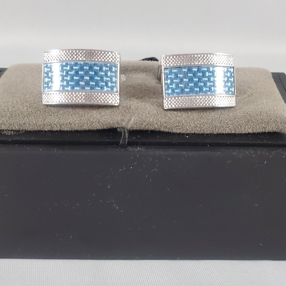 Jos. A. Bank NEW rectangle blue textured cuff link